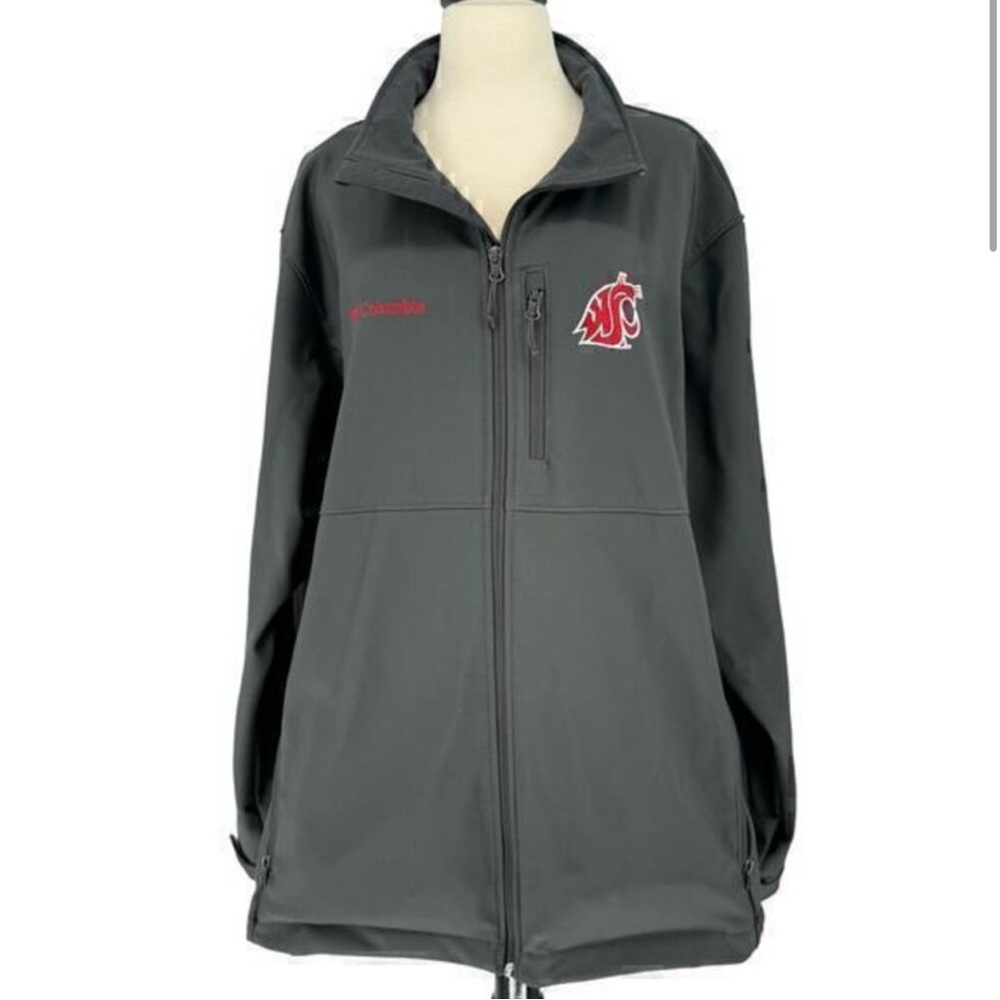 Columbia Women's Dark Gray Softshell Jacket with Red Logo